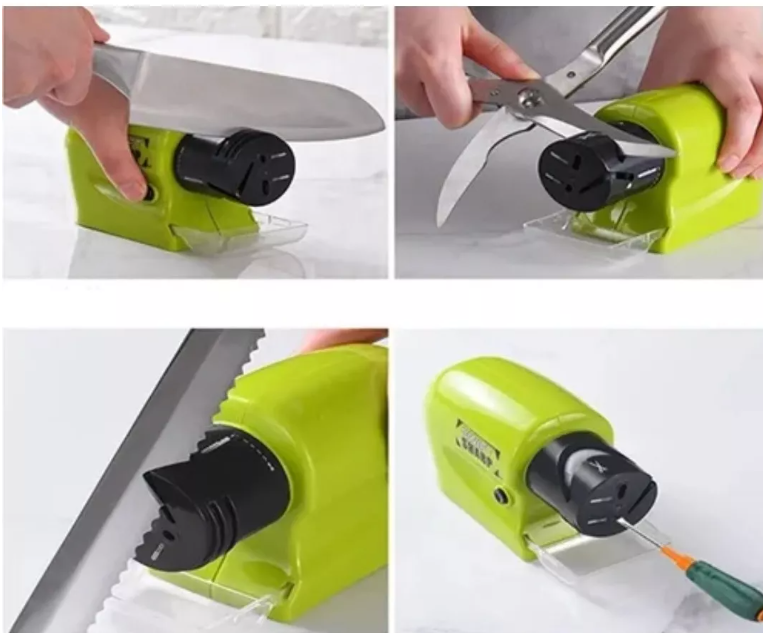 ⚡ Afilado Express 4-en-1 — Afilador Eléctrico Portátil (4×AA)