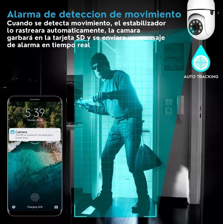 “Cámara Smart 360 WiFi – Tu guardián digital”