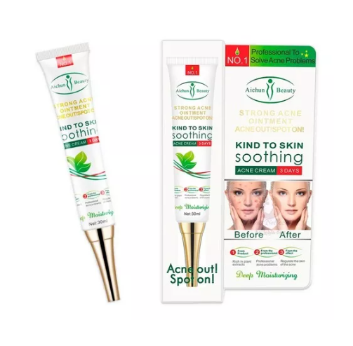 🌿 Aichun Beauty – Crema Facial Antiacné & Hidratante con Ácido Hialurónico 🌿