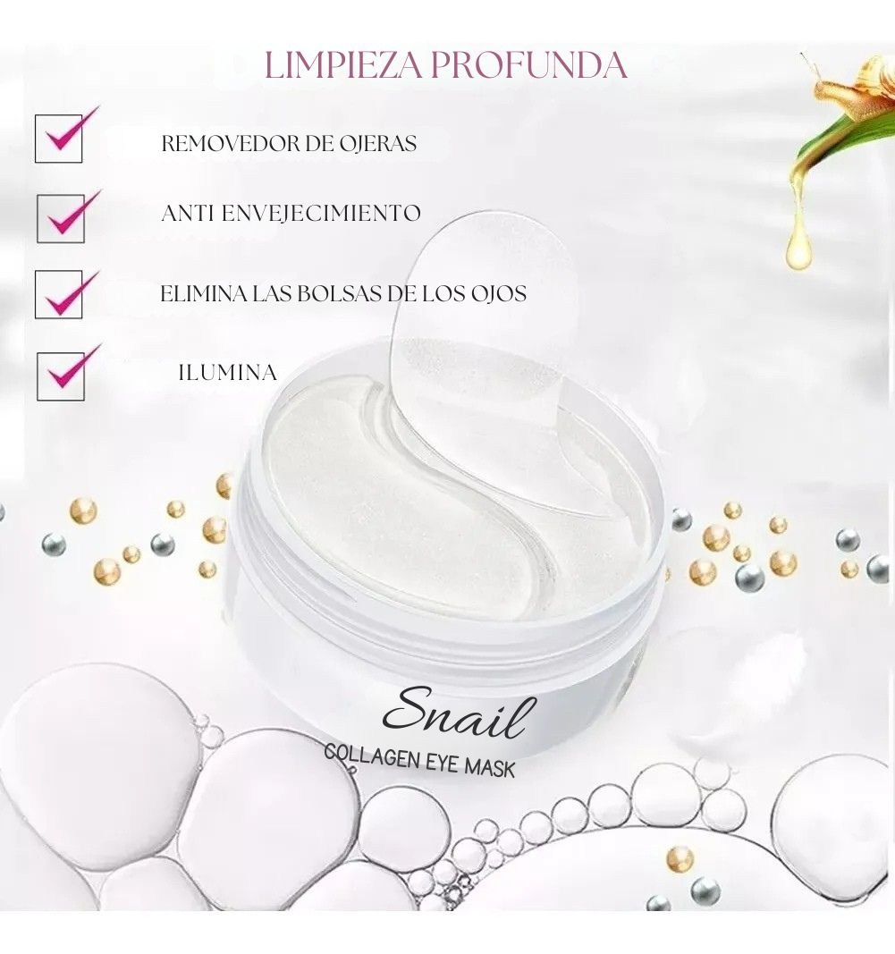Parches Ojos SnailGlow 60u — Hidratación & Luminosidad