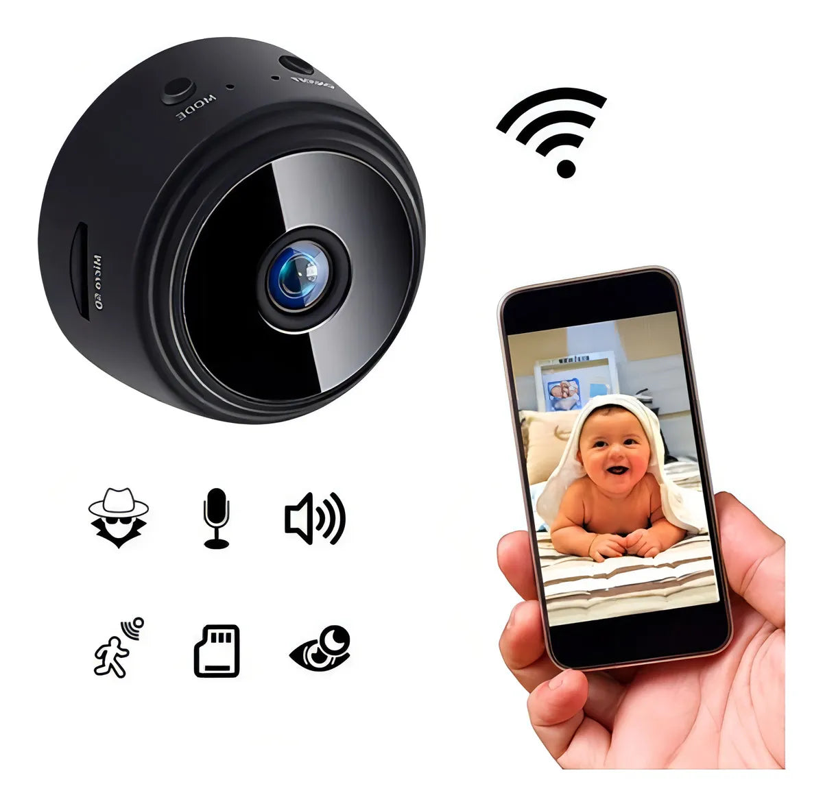 Mini Cámara Espía HD WiFi – Seguridad Invisible, Control Total x3 Unidades