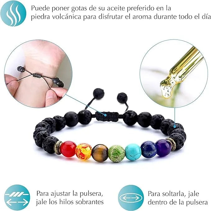 “Pulsera Energía Vital 7 Chakras – Equilibrio y Estilo en tu Día”